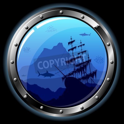 Papier peint  Vue d'un hublot de bateau