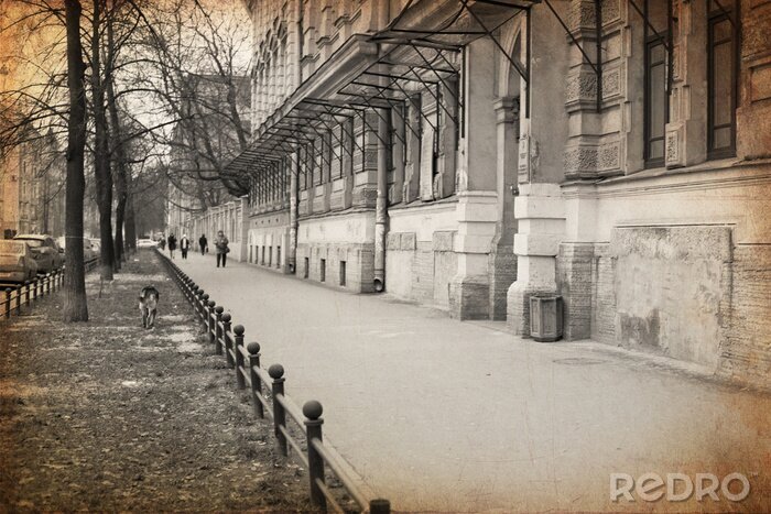 Papier peint  Vue de Saint-Pétersbourg. De style rétro.