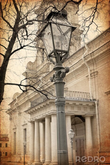 Papier peint  Vue de Saint-Pétersbourg. De style rétro.