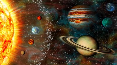 Papier peint  Vue panoramique du système solaire