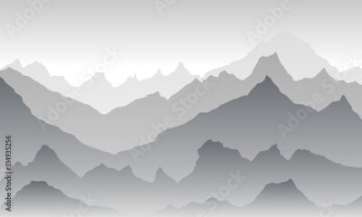 Papier peint  Vue sur les montagnes grises