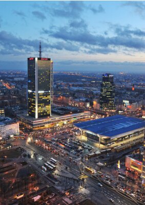 Papier peint  Warsaw skyline du centre-ville