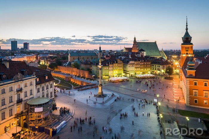 Papier peint  Warsaw skyline ville nocturne
