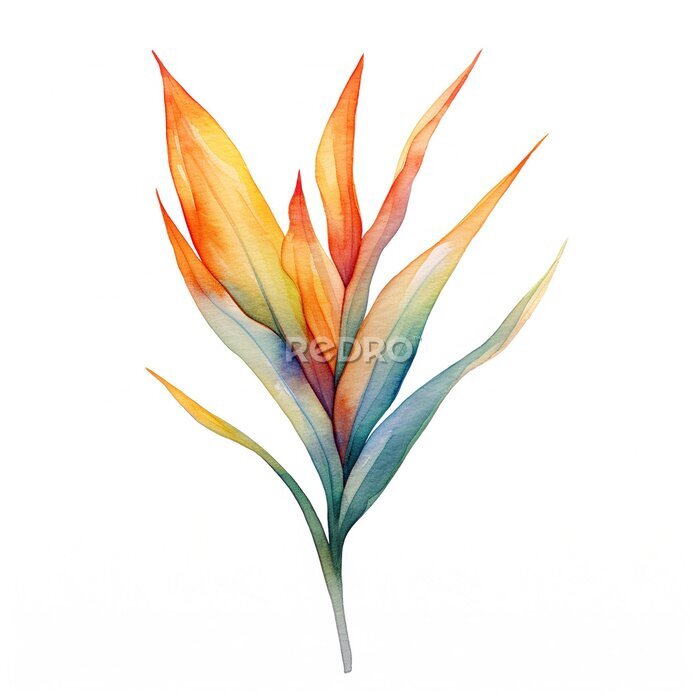 Papier peint  watercolor flower isolated on white