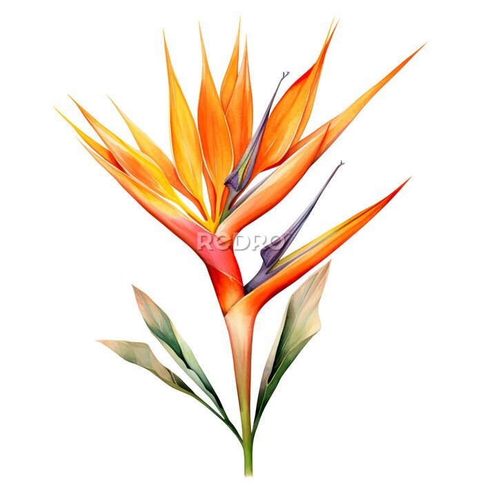 Papier peint  Watercolor strelitzia transparent background png