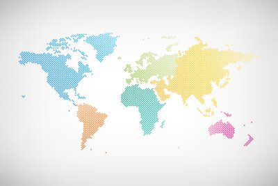 Papier peint  Welt Karte Kontinente