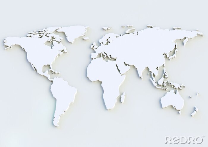 Papier peint  Weltkarte 3D - carte du monde en 3D