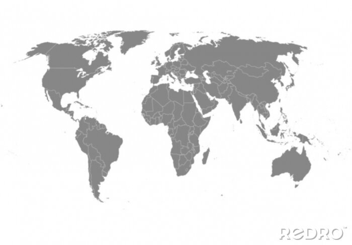 Papier peint  Weltkarte Grau 40%