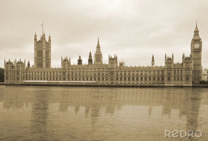 Papier peint  Westminster en sépia