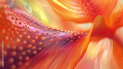 Papier peint  Wisdom in Veins: Zooming in reveals the Strelitzia's dotted veins as channels of wisdom, nurturing the flower's serene presence.