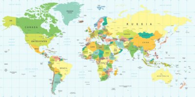 Papier peint  World Map - highly detailed vector illustration.