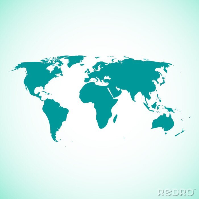 Papier peint  World map illustration vert