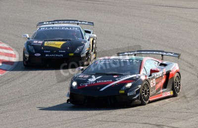 Papier peint  BARCELONE - 30 octobre: ​​Dimitri Enjalbert 69 courses à Lamborghini Super Trofeo, le 30 Octobre 2011 dans le Circuit de Catalunya, Barcelone, Espagne