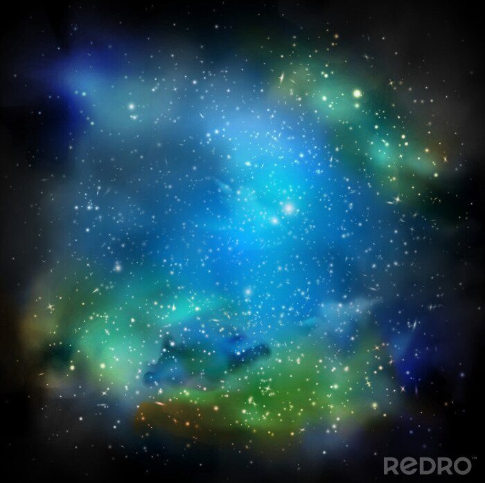 Papier peint  Galaxie et nuages ​​verts