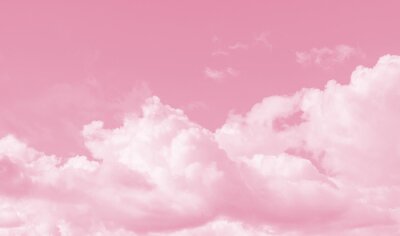 Papier peint  Nuages ​​pelucheux dans le ciel rose