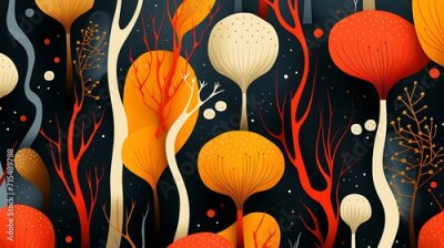 Papier peint   ​Seamless patterns, in the style of organic patterns, graphic design-esque, contemporary candy coated, nature inspired imagery, bold and dynamic lines, organic designs