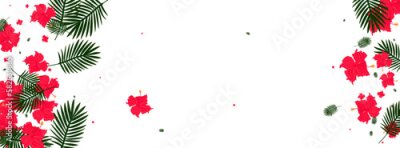 Papier peint  Yellow Foliage Background White Vector. Strelitzia Surf Illustration. Light Green Palm. Print Backdrop. Green Wrapping Texture.