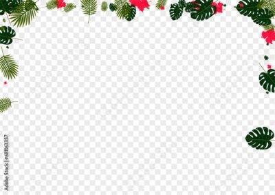 Papier peint  Yellow Strelitzia Background Transparent Vector. Leaves Spring Design. Orange Flora. Abstract Pattern. Pink Color Backdrop.