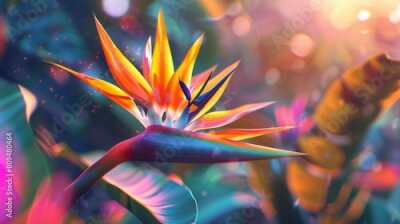 Papier peint  Zen Retreat: Amidst the foliage, the Strelitzia offers a zen retreat, a tranquil haven for quiet contemplation.