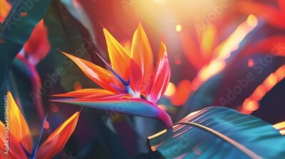 Papier peint  Zen Retreat: Amidst the foliage, the Strelitzia offers a zen retreat, a tranquil haven for quiet contemplation.