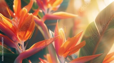 Papier peint  Zen Retreat: Amidst the foliage, the Strelitzia offers a zen retreat, a tranquil haven for quiet contemplation.