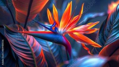 Papier peint  Zen Retreat: The Strelitzia flower becomes a zen retreat, a sanctuary of calm amidst the chaos of life.