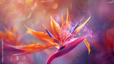 Papier peint  Zen Retreat: The Strelitzia flower becomes a zen retreat, a sanctuary of calm amidst the chaos of life.