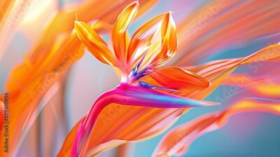 Papier peint  Zen Retreat: The Strelitzia flower becomes a zen retreat, a sanctuary of calm amidst the chaos of life.