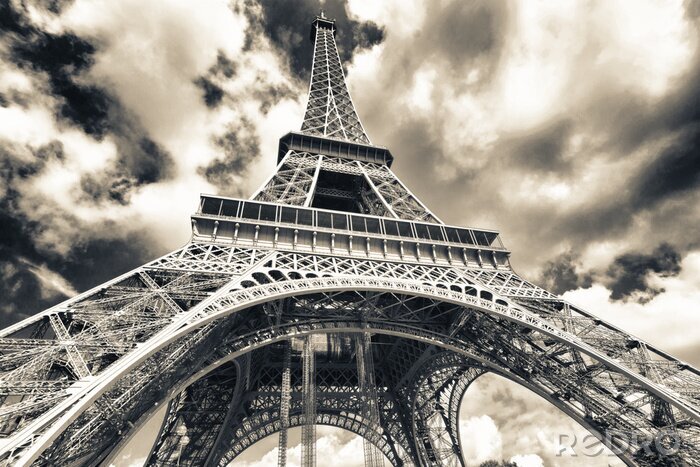 Poster  3D Paris et la Tour Eiffel vue d'en bas