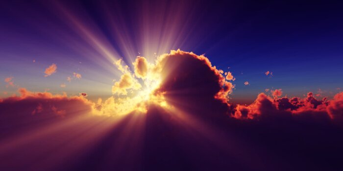 Poster  above clouds sun ray sunset