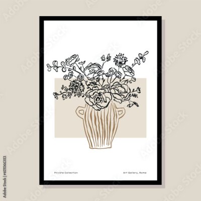 Poster  Abstract boho style botanical vector art print poster for your wall art gallery