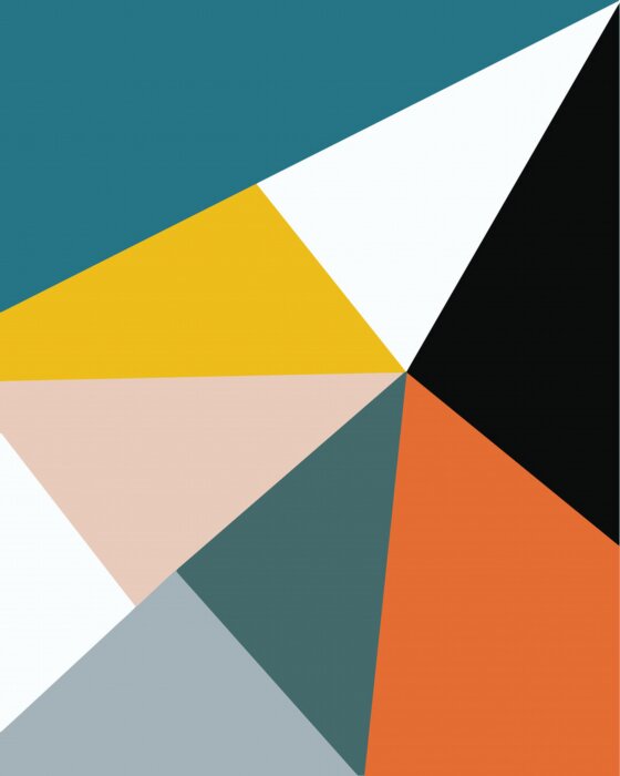 Poster  abstract geometric minimal art, memphis design nordic scandinavian style colorful geometry pattern