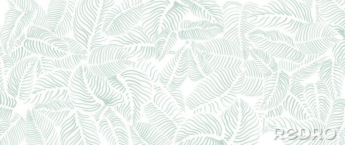 Poster  Abstract leave background pattern vector. Tropical monstera leaf design wallpaper. Botanical texture design for print, wall arts, and wallpaper.