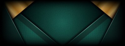 Poster  abstract luxury dark green overlap layer with golden line