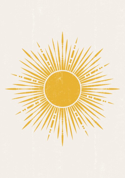 Poster  Abstract  Sun print boho minimalist printable wall art