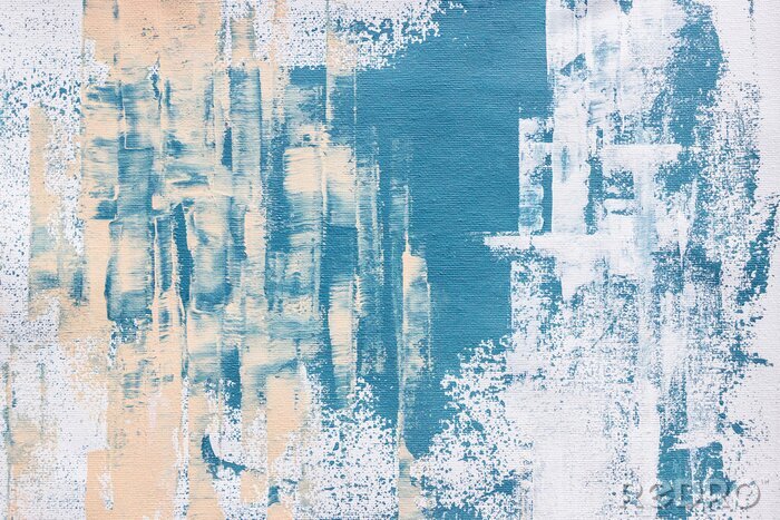 Poster  abstract textured blue acrylic painting on canvas 