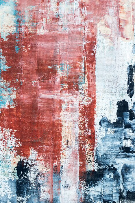 Poster  Abstract textured blue acrylic painting on canvas