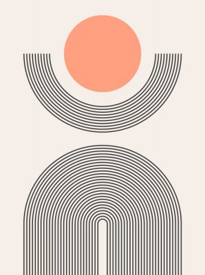 Poster  Abstraction avec un cercle coloré