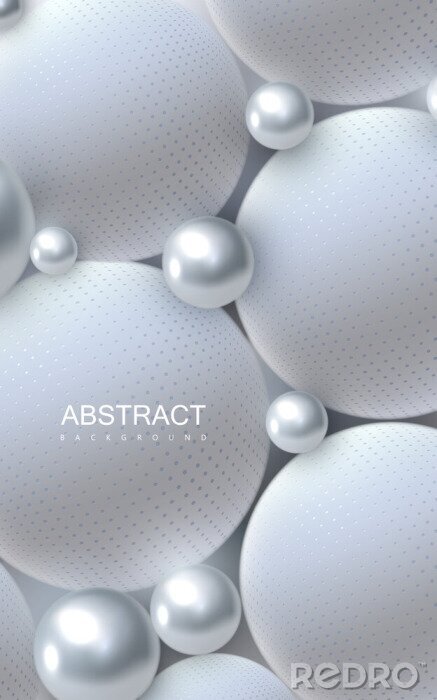 Poster  Abstrait avec des sphères 3d.