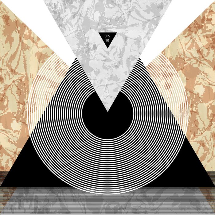 Poster  Abstrait cercles et triangles