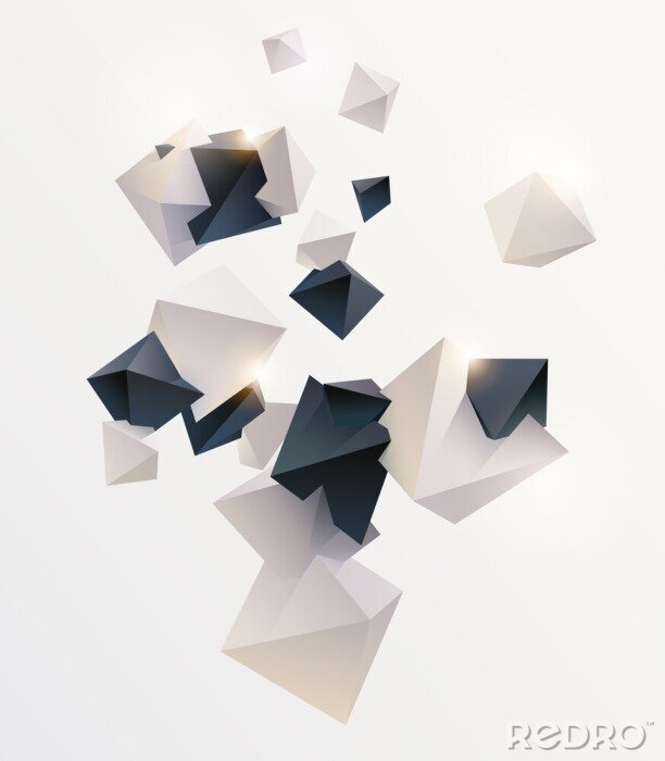 Poster  Abstrait coloré avec des éléments géométriques