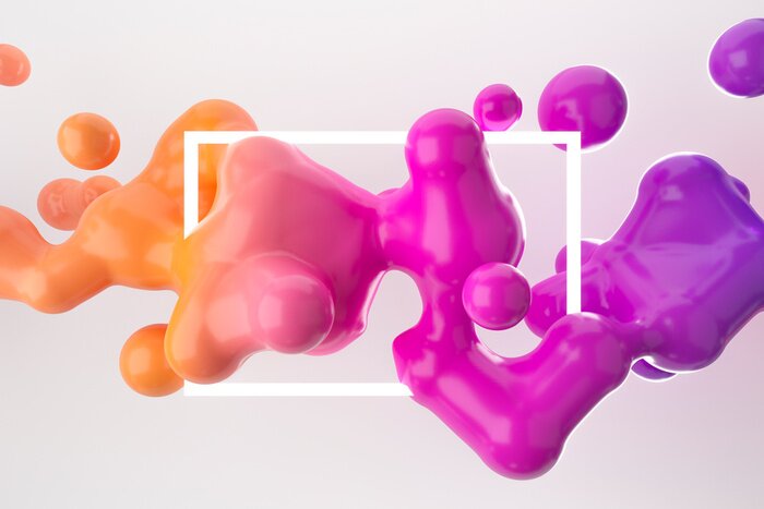 Poster  Abstrait dynamique moderne. Illustration 3d futuriste.