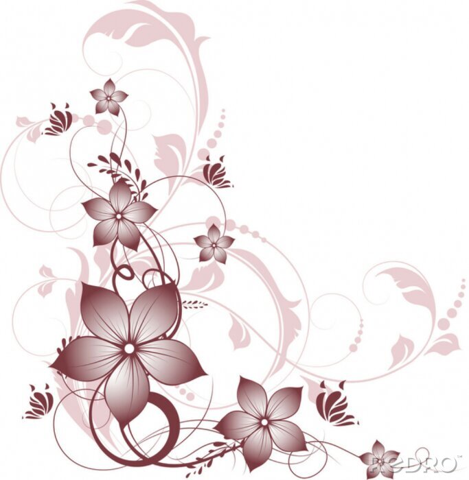 Poster  abstrait floral