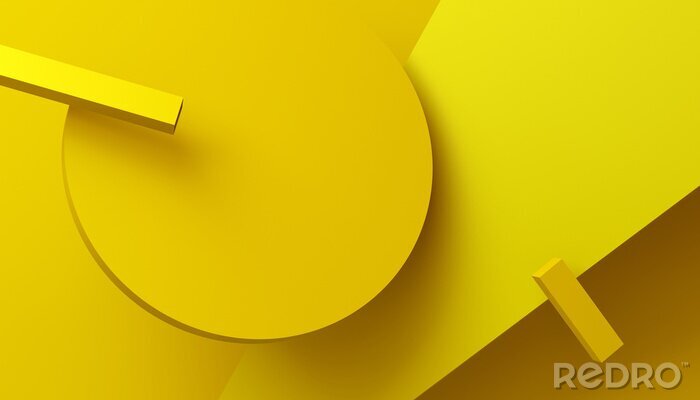 Poster  Abstrait rendu 3d, fond avec des formes géométriques, graphisme moderne