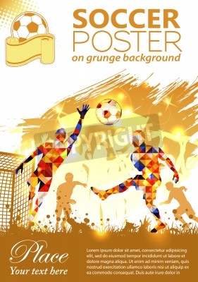 Poster  Affiche de football avec des joueurs de football