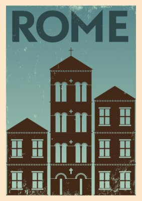 Affiche vintage de la ville de Rome