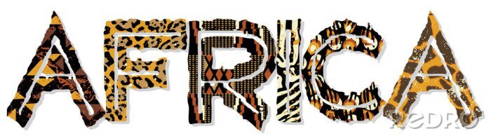 Poster  Afrique du patchwork de tissus et la peau textures