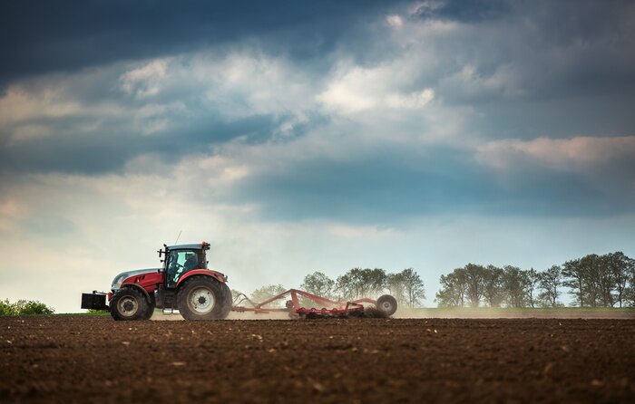Poster  Agricole, tracteur, labourer, Pulvérisation, champ