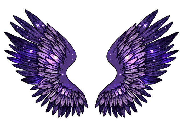 Poster  Ailes bleu-violet reflétant les étoiles