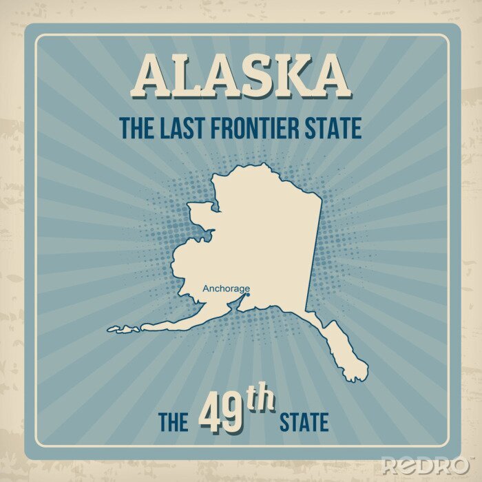 Poster  Alaska Affiche de voyage de cru